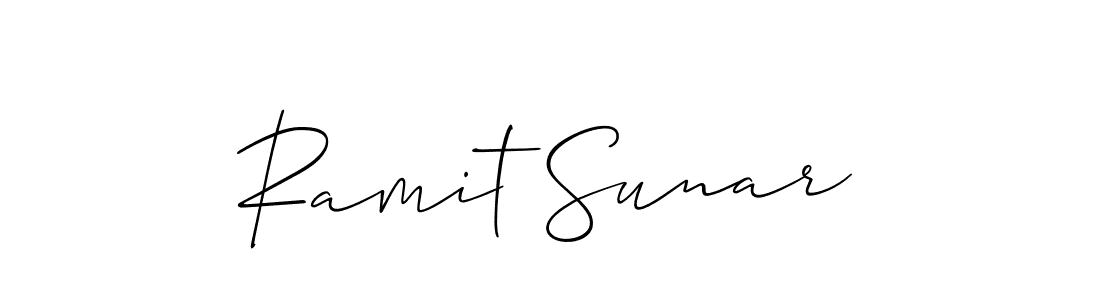 Design your own signature with our free online signature maker. With this signature software, you can create a handwritten (Allison_Script) signature for name Ramit Sunar. Ramit Sunar signature style 2 images and pictures png