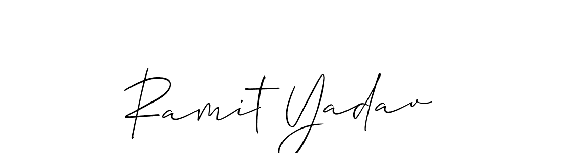 Design your own signature with our free online signature maker. With this signature software, you can create a handwritten (Allison_Script) signature for name Ramit Yadav. Ramit Yadav signature style 2 images and pictures png