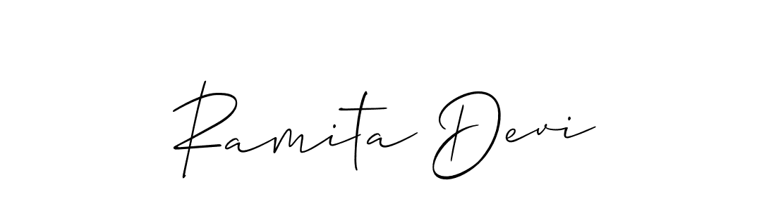 How to make Ramita Devi name signature. Use Allison_Script style for creating short signs online. This is the latest handwritten sign. Ramita Devi signature style 2 images and pictures png