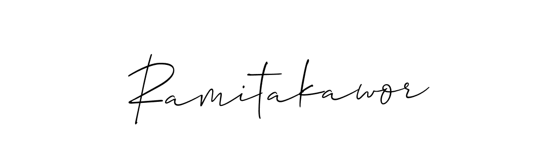 Make a short Ramitakawor signature style. Manage your documents anywhere anytime using Allison_Script. Create and add eSignatures, submit forms, share and send files easily. Ramitakawor signature style 2 images and pictures png