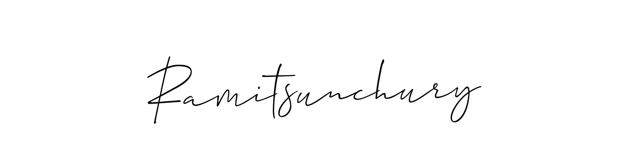 Allison_Script is a professional signature style that is perfect for those who want to add a touch of class to their signature. It is also a great choice for those who want to make their signature more unique. Get Ramitsunchury name to fancy signature for free. Ramitsunchury signature style 2 images and pictures png