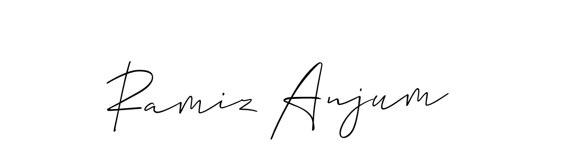 Allison_Script is a professional signature style that is perfect for those who want to add a touch of class to their signature. It is also a great choice for those who want to make their signature more unique. Get Ramiz Anjum name to fancy signature for free. Ramiz Anjum signature style 2 images and pictures png