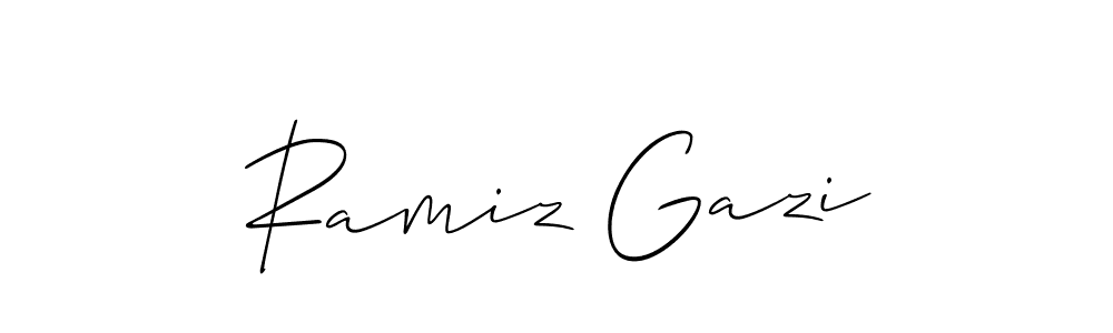 You should practise on your own different ways (Allison_Script) to write your name (Ramiz Gazi) in signature. don't let someone else do it for you. Ramiz Gazi signature style 2 images and pictures png