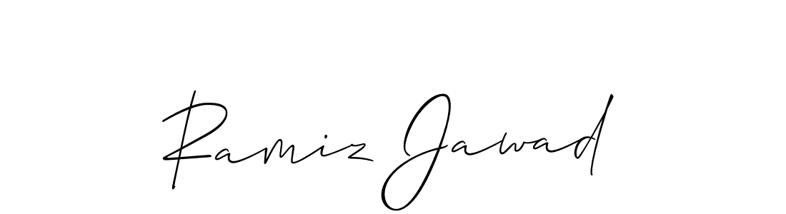 Use a signature maker to create a handwritten signature online. With this signature software, you can design (Allison_Script) your own signature for name Ramiz Jawad. Ramiz Jawad signature style 2 images and pictures png