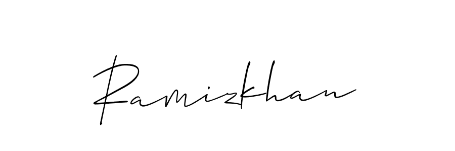 How to Draw Ramizkhan signature style? Allison_Script is a latest design signature styles for name Ramizkhan. Ramizkhan signature style 2 images and pictures png