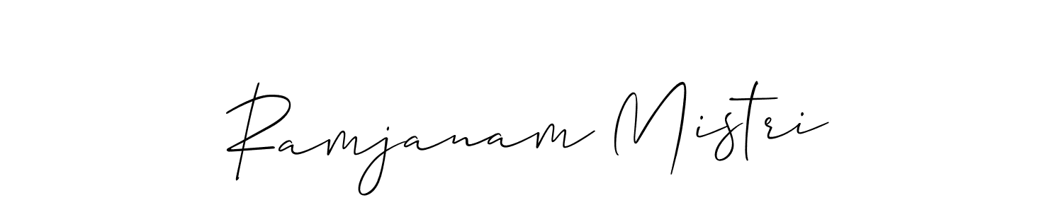 This is the best signature style for the Ramjanam Mistri name. Also you like these signature font (Allison_Script). Mix name signature. Ramjanam Mistri signature style 2 images and pictures png