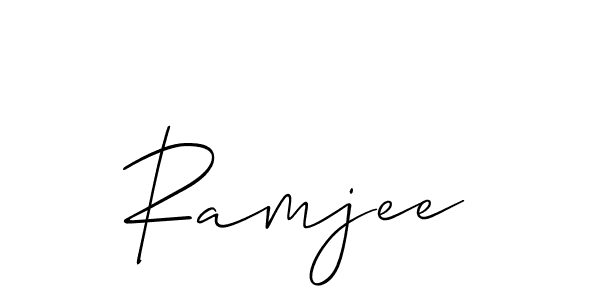 How to make Ramjee signature? Allison_Script is a professional autograph style. Create handwritten signature for Ramjee name. Ramjee signature style 2 images and pictures png