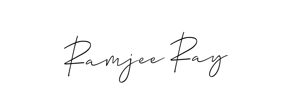 Use a signature maker to create a handwritten signature online. With this signature software, you can design (Allison_Script) your own signature for name Ramjee Ray. Ramjee Ray signature style 2 images and pictures png