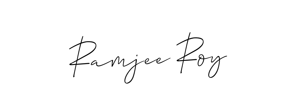 How to make Ramjee Roy name signature. Use Allison_Script style for creating short signs online. This is the latest handwritten sign. Ramjee Roy signature style 2 images and pictures png