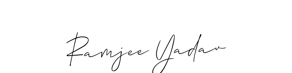 Also You can easily find your signature by using the search form. We will create Ramjee Yadav name handwritten signature images for you free of cost using Allison_Script sign style. Ramjee Yadav signature style 2 images and pictures png