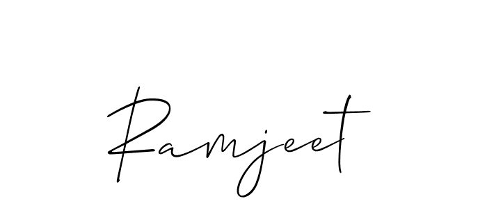 How to make Ramjeet name signature. Use Allison_Script style for creating short signs online. This is the latest handwritten sign. Ramjeet signature style 2 images and pictures png