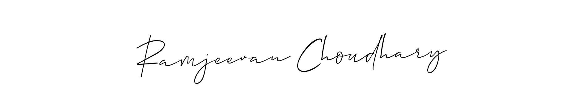 How to make Ramjeevan Choudhary name signature. Use Allison_Script style for creating short signs online. This is the latest handwritten sign. Ramjeevan Choudhary signature style 2 images and pictures png