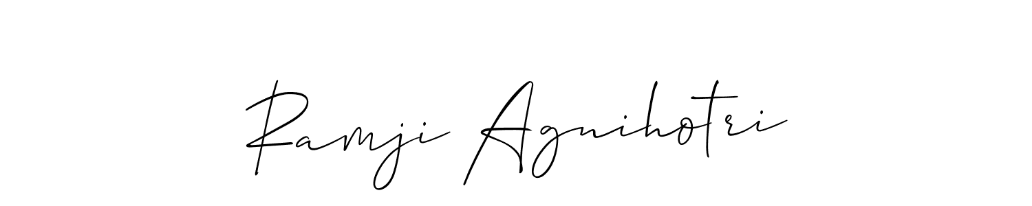 How to Draw Ramji Agnihotri signature style? Allison_Script is a latest design signature styles for name Ramji Agnihotri. Ramji Agnihotri signature style 2 images and pictures png