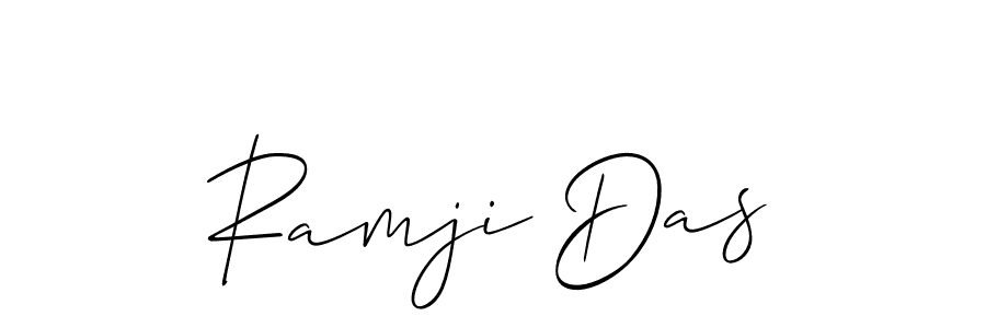 The best way (Allison_Script) to make a short signature is to pick only two or three words in your name. The name Ramji Das include a total of six letters. For converting this name. Ramji Das signature style 2 images and pictures png