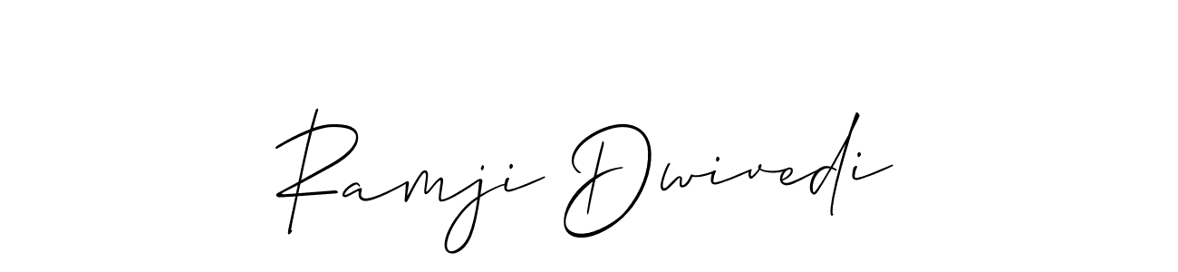 Allison_Script is a professional signature style that is perfect for those who want to add a touch of class to their signature. It is also a great choice for those who want to make their signature more unique. Get Ramji Dwivedi name to fancy signature for free. Ramji Dwivedi signature style 2 images and pictures png