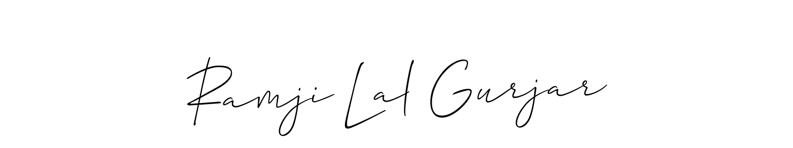 How to make Ramji Lal Gurjar signature? Allison_Script is a professional autograph style. Create handwritten signature for Ramji Lal Gurjar name. Ramji Lal Gurjar signature style 2 images and pictures png
