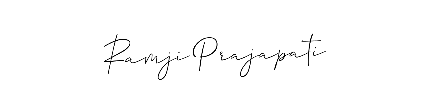 Also You can easily find your signature by using the search form. We will create Ramji Prajapati name handwritten signature images for you free of cost using Allison_Script sign style. Ramji Prajapati signature style 2 images and pictures png