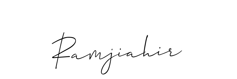 Also You can easily find your signature by using the search form. We will create Ramjiahir name handwritten signature images for you free of cost using Allison_Script sign style. Ramjiahir signature style 2 images and pictures png