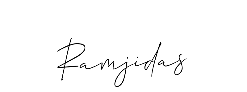if you are searching for the best signature style for your name Ramjidas. so please give up your signature search. here we have designed multiple signature styles  using Allison_Script. Ramjidas signature style 2 images and pictures png