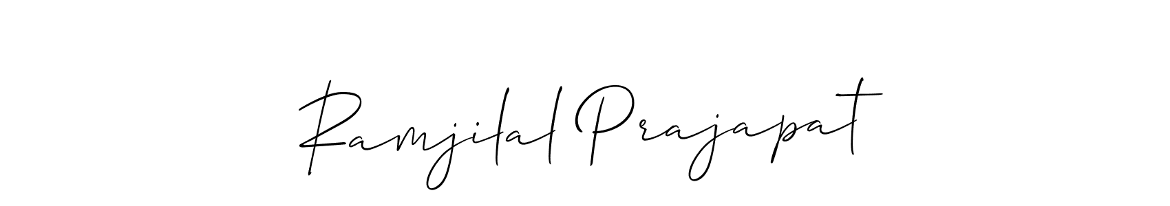 Allison_Script is a professional signature style that is perfect for those who want to add a touch of class to their signature. It is also a great choice for those who want to make their signature more unique. Get Ramjilal Prajapat name to fancy signature for free. Ramjilal Prajapat signature style 2 images and pictures png