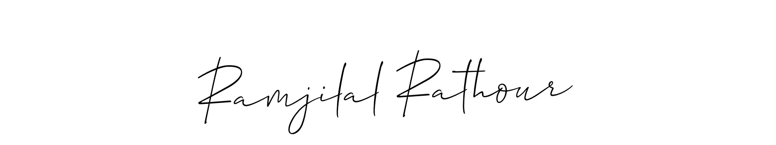 Create a beautiful signature design for name Ramjilal Rathour. With this signature (Allison_Script) fonts, you can make a handwritten signature for free. Ramjilal Rathour signature style 2 images and pictures png