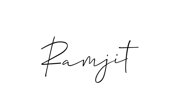 The best way (Allison_Script) to make a short signature is to pick only two or three words in your name. The name Ramjit include a total of six letters. For converting this name. Ramjit signature style 2 images and pictures png