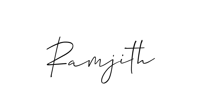 You should practise on your own different ways (Allison_Script) to write your name (Ramjith) in signature. don't let someone else do it for you. Ramjith signature style 2 images and pictures png