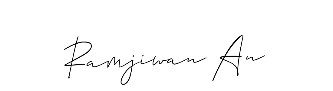 Make a beautiful signature design for name Ramjiwan An. With this signature (Allison_Script) style, you can create a handwritten signature for free. Ramjiwan An signature style 2 images and pictures png