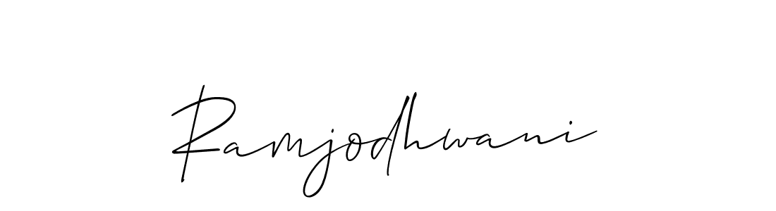 It looks lik you need a new signature style for name Ramjodhwani. Design unique handwritten (Allison_Script) signature with our free signature maker in just a few clicks. Ramjodhwani signature style 2 images and pictures png