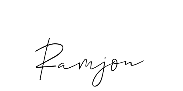 if you are searching for the best signature style for your name Ramjon. so please give up your signature search. here we have designed multiple signature styles  using Allison_Script. Ramjon signature style 2 images and pictures png