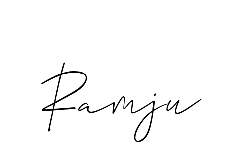 Create a beautiful signature design for name Ramju. With this signature (Allison_Script) fonts, you can make a handwritten signature for free. Ramju signature style 2 images and pictures png