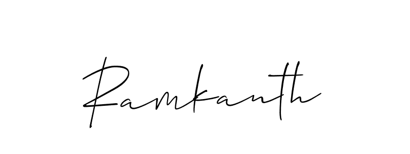 Use a signature maker to create a handwritten signature online. With this signature software, you can design (Allison_Script) your own signature for name Ramkanth. Ramkanth signature style 2 images and pictures png