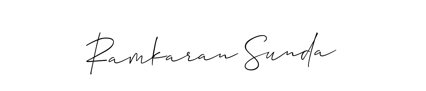 Similarly Allison_Script is the best handwritten signature design. Signature creator online .You can use it as an online autograph creator for name Ramkaran Sunda. Ramkaran Sunda signature style 2 images and pictures png