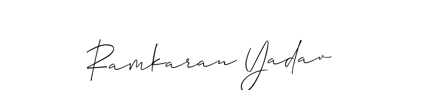Also we have Ramkaran Yadav name is the best signature style. Create professional handwritten signature collection using Allison_Script autograph style. Ramkaran Yadav signature style 2 images and pictures png