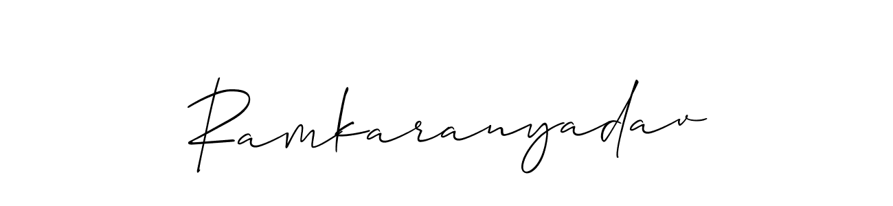 Make a beautiful signature design for name Ramkaranyadav. With this signature (Allison_Script) style, you can create a handwritten signature for free. Ramkaranyadav signature style 2 images and pictures png