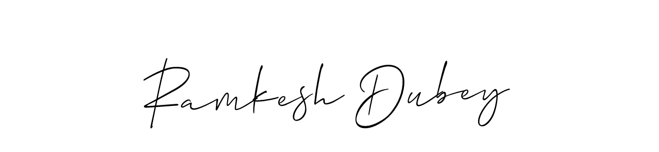 Similarly Allison_Script is the best handwritten signature design. Signature creator online .You can use it as an online autograph creator for name Ramkesh Dubey. Ramkesh Dubey signature style 2 images and pictures png