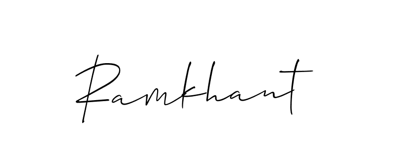 Make a beautiful signature design for name Ramkhant. With this signature (Allison_Script) style, you can create a handwritten signature for free. Ramkhant signature style 2 images and pictures png