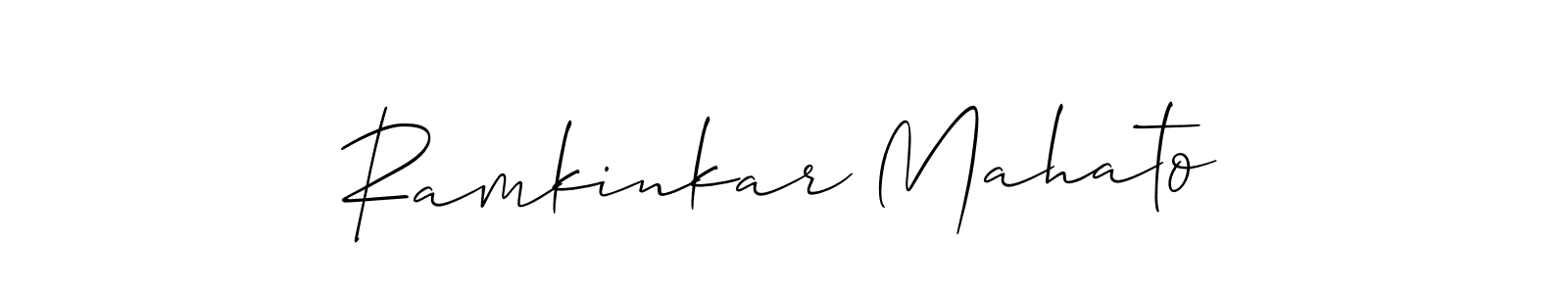 Create a beautiful signature design for name Ramkinkar Mahato. With this signature (Allison_Script) fonts, you can make a handwritten signature for free. Ramkinkar Mahato signature style 2 images and pictures png