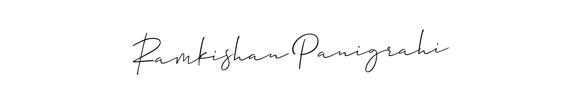 How to Draw Ramkishan Panigrahi signature style? Allison_Script is a latest design signature styles for name Ramkishan Panigrahi. Ramkishan Panigrahi signature style 2 images and pictures png
