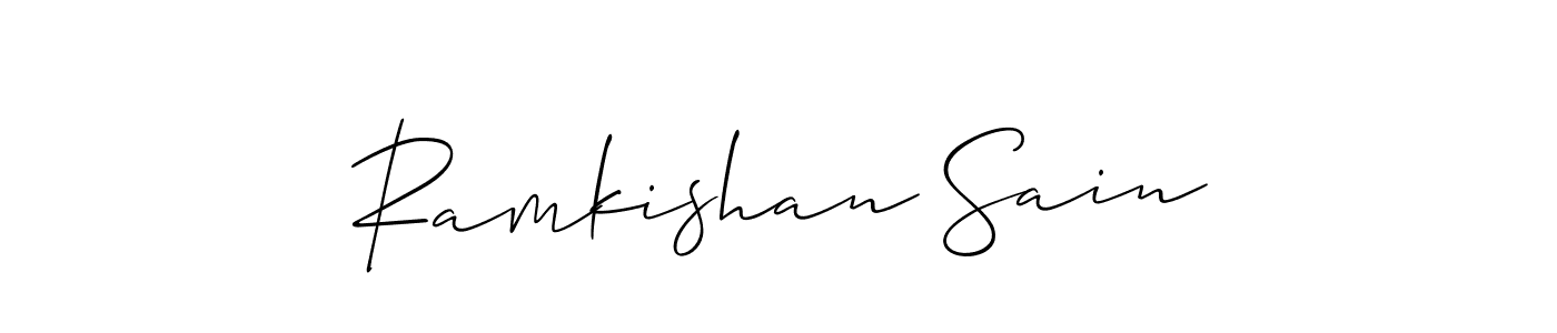 How to Draw Ramkishan Sain signature style? Allison_Script is a latest design signature styles for name Ramkishan Sain. Ramkishan Sain signature style 2 images and pictures png