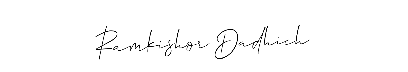 You should practise on your own different ways (Allison_Script) to write your name (Ramkishor Dadhich) in signature. don't let someone else do it for you. Ramkishor Dadhich signature style 2 images and pictures png