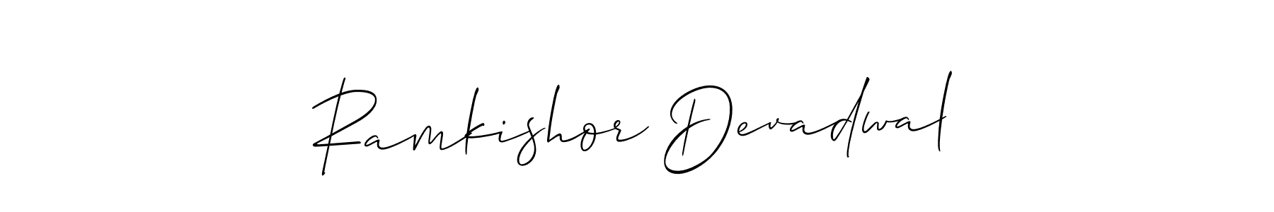 How to make Ramkishor Devadwal signature? Allison_Script is a professional autograph style. Create handwritten signature for Ramkishor Devadwal name. Ramkishor Devadwal signature style 2 images and pictures png