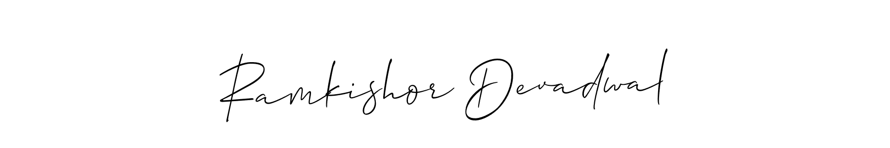 Use a signature maker to create a handwritten signature online. With this signature software, you can design (Allison_Script) your own signature for name Ramkishor Devadwal. Ramkishor Devadwal signature style 2 images and pictures png