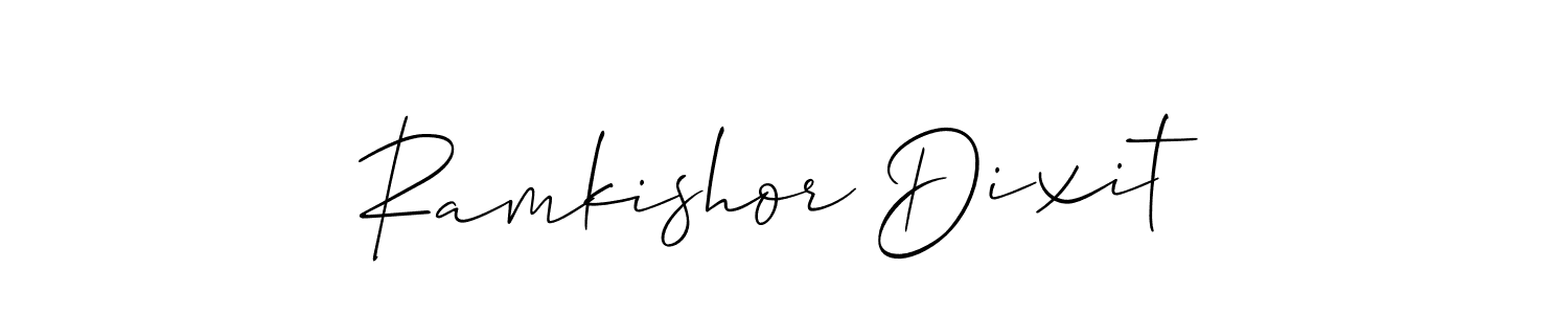 if you are searching for the best signature style for your name Ramkishor Dixit. so please give up your signature search. here we have designed multiple signature styles  using Allison_Script. Ramkishor Dixit signature style 2 images and pictures png