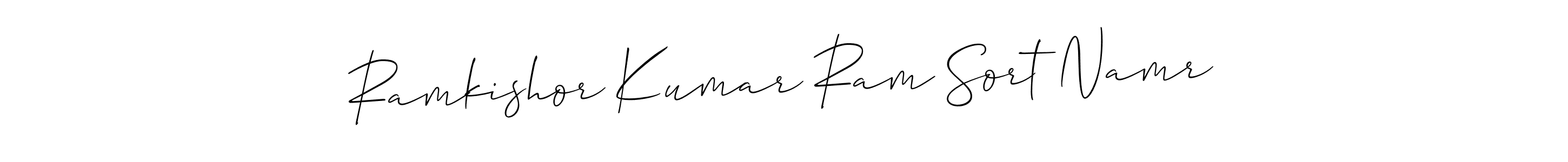 Create a beautiful signature design for name Ramkishor Kumar Ram Sort Namr. With this signature (Allison_Script) fonts, you can make a handwritten signature for free. Ramkishor Kumar Ram Sort Namr signature style 2 images and pictures png