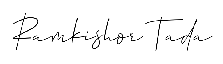 Similarly Allison_Script is the best handwritten signature design. Signature creator online. You can use it as an online autograph creator for name Ramkishor Tada. Ramkishor Tada signature style 2 images and pictures png
