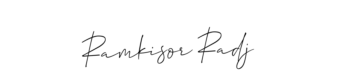 Design your own signature with our free online signature maker. With this signature software, you can create a handwritten (Allison_Script) signature for name Ramkisor Radj. Ramkisor Radj signature style 2 images and pictures png