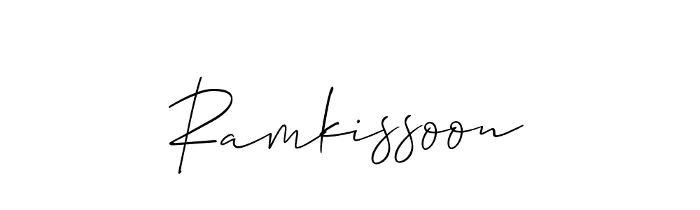 if you are searching for the best signature style for your name Ramkissoon. so please give up your signature search. here we have designed multiple signature styles  using Allison_Script. Ramkissoon signature style 2 images and pictures png