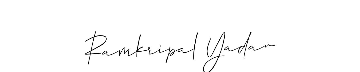 Create a beautiful signature design for name Ramkripal Yadav. With this signature (Allison_Script) fonts, you can make a handwritten signature for free. Ramkripal Yadav signature style 2 images and pictures png