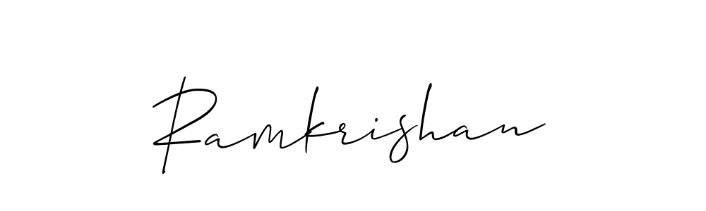 How to make Ramkrishan name signature. Use Allison_Script style for creating short signs online. This is the latest handwritten sign. Ramkrishan signature style 2 images and pictures png